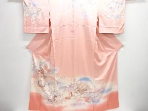 枝花に蝶模様訪問着(重ね衿付き)